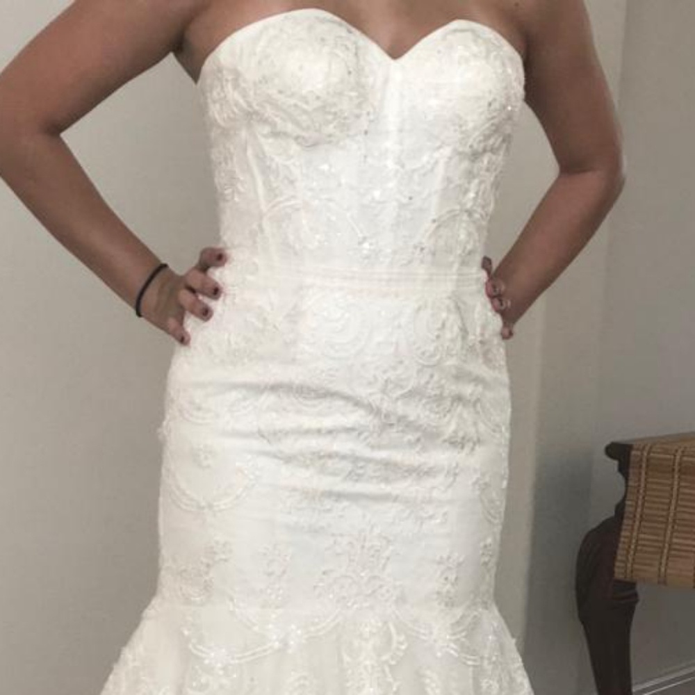 Ivory Lace Wedding Dress - Picture 6 of 8